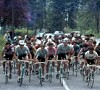corridori in gruppo sulle Dolomiti nel Giro d'Italia