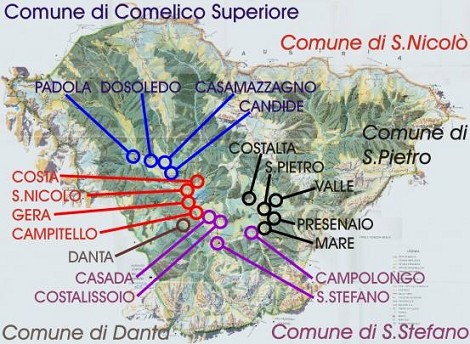 cartina del Comelico