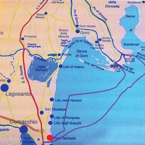 cartina dei Lidi di Comacchio
