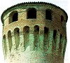 particolare del torrione della Rocca di Monticelli d'Ongina