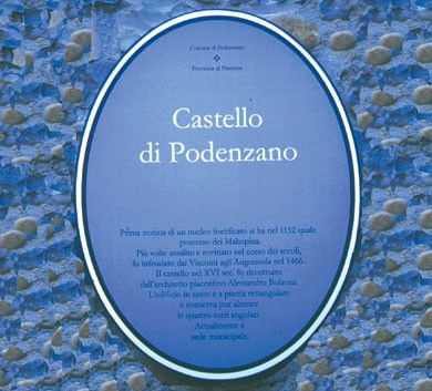 targa del castello di Podenzano