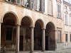 particolare di Palazzo Scotti a Piacenza