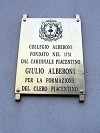 targa del Collegio Alberoni a Piacenza