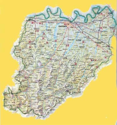 cartina della Provincia di Piacenza