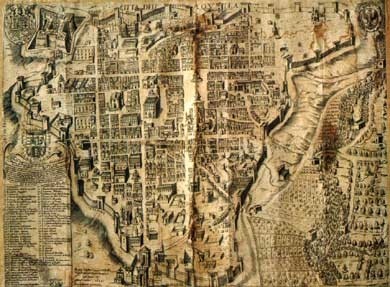 Carta antica della città di L'Aquila