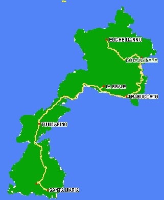 Cartina dei centri dell'Asinara